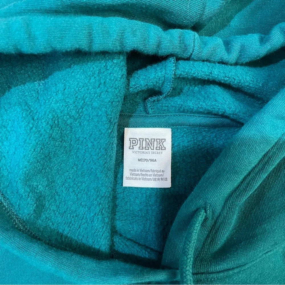 PINK Victoria’s Secret Crop Hoodie Sweatshirt in Green - Size Medium